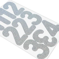 12 Pack: Silver Glitter Rounded Number Stickers by Recollections™