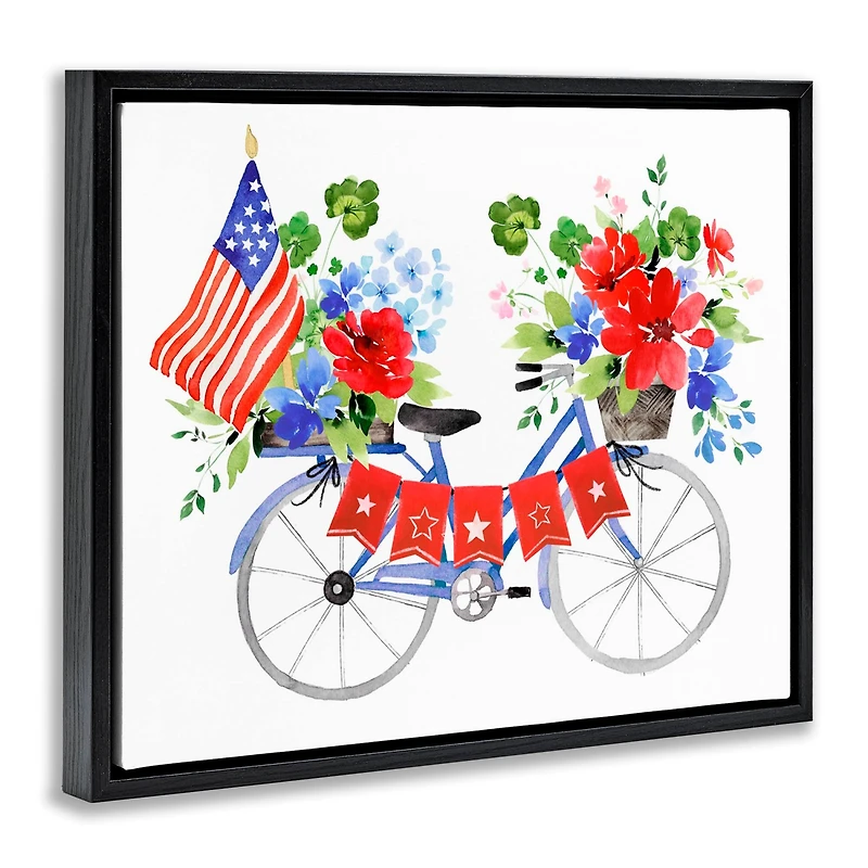 Stupell Industries Floral Americana Bicycle Floater Framed Art