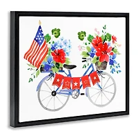 Stupell Industries Floral Americana Bicycle Floater Framed Art