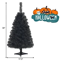 Costway 3ft. Unlit Matte Black Artificial Christmas Tree