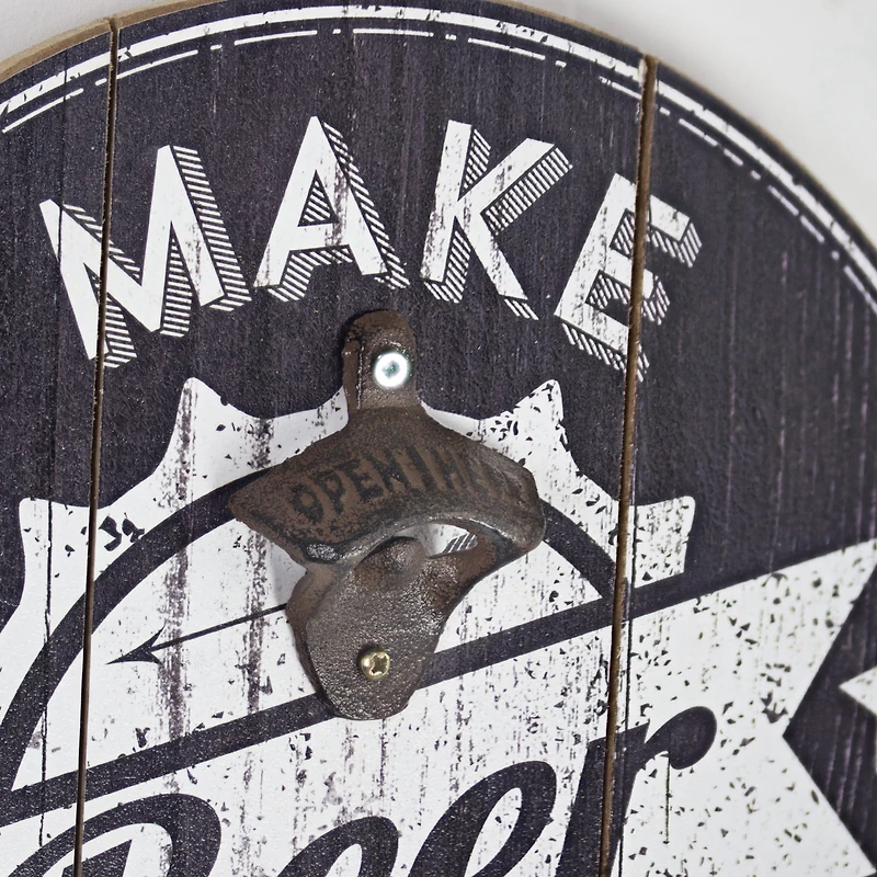 14" Make Beer Not War Wall Mounted Bottle Opener