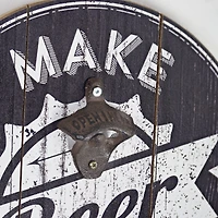 14" Make Beer Not War Wall Mounted Bottle Opener