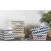 Polyester Chevron Trapezoid Bin