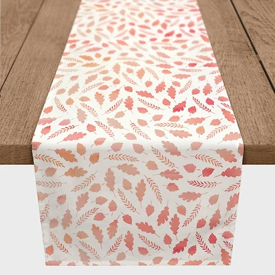 72" Watercolor Leaf Pattern Cotton Twill Runner