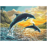 Diamond Dotz® Intermediate Dolphin Sunset Diamond Painting Kit