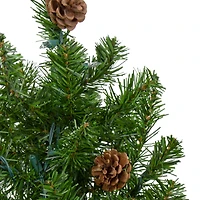 3ft. Pre-Lit Canadian Pine with Pinecones Artificial Christmas Tree, Warm White Lights