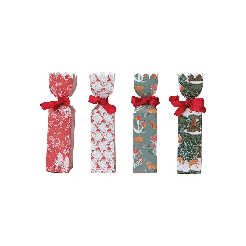 Hello Honey® 10.75" Holiday Woodland Flora & Fauna Paper Gift Box Set