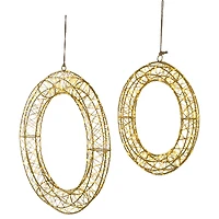 LED Lighted Hanging Christmas Wreath Decorations - 18" -  Set of 2 - Gold Lights