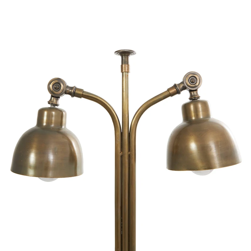 2ft. Brass Stainless Steel Desk Lamp with Double Shades