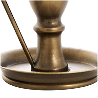 Bronze Metal Antique Style Candle Holder with Candle Plates & Handles Set