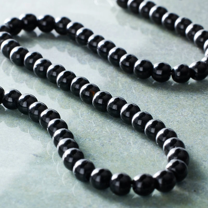 Round Black Jasper Beads, 4mm by Bead Landing™