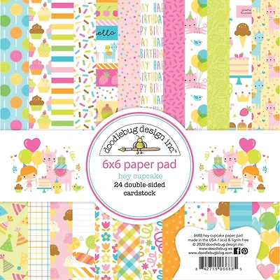 Doodlebug Design Inc.™ Petite Prints Hey Cupcake 6" x 6" Paper Pad, 24 Sheets