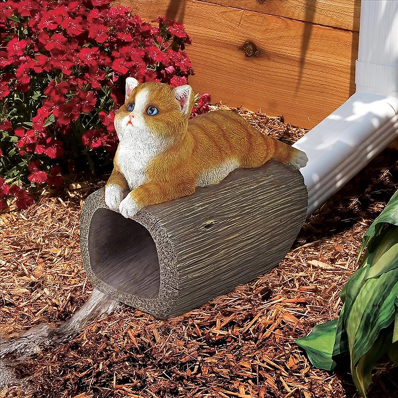 Design Toscano 8" Kitty Cat Gutter Guardian Downspout Statue