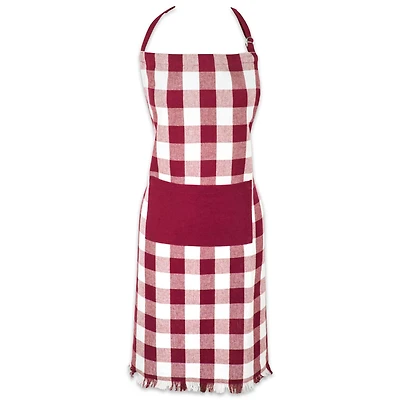 Wine Heavyweight Check Fringed Chef Apron