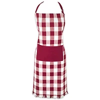 Wine Heavyweight Check Fringed Chef Apron