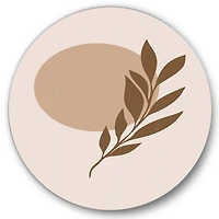 Designart - Abstract Terracotta Sun & Moon With Tropical Leaf