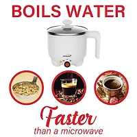 Brentwood White 1.1qt. 400 Watt Stainless Steel Electric Hot Pot Cooker & Food Steamer