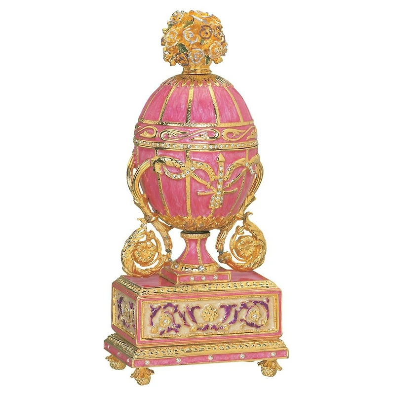 Design Toscano 6" Gold & Pink Katrina's Imperial Enameled Egg