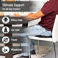 Mind Reader Donut Pillow Seat Cushion with Air-Cloud Technology, Tailbone, Hemorrhoid, Pregnancy Relief, Black