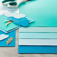 12 Packs: 50 ct. (600 total) Blue Ombre 8.5" x 11" Cardstock Paper by Recollections®