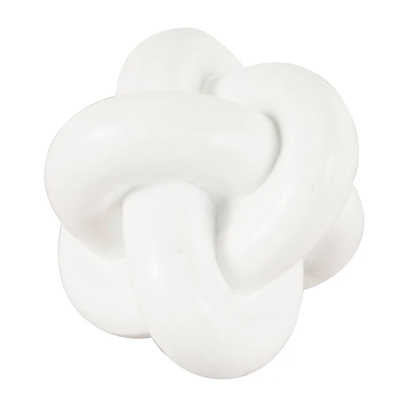 White Geometric Knot Inspired Sculpture Set