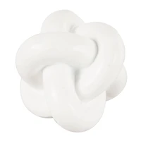 White Geometric Knot Inspired Sculpture Set
