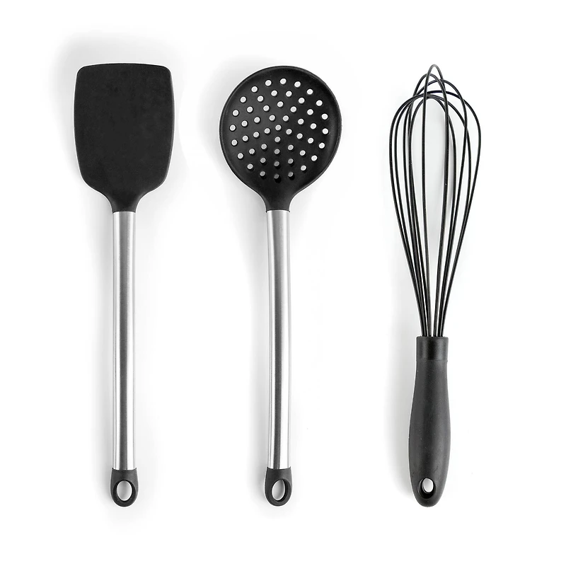 MegaChef Gray Silicone & Stainless Steel Cooking Utensils Set, 14ct.