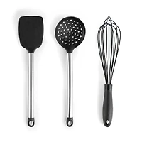 MegaChef Gray Silicone & Stainless Steel Cooking Utensils Set, 14ct.