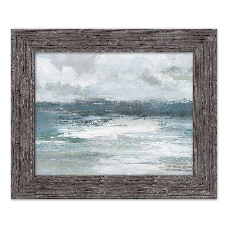 Navy and Sage Horizon Line Western Framed Print