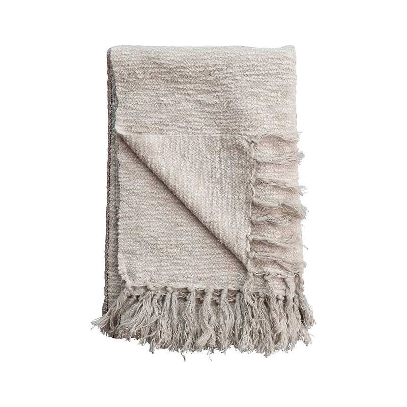 Hello Honey® 60" Striped Woven Cotton & Linen Throw with Fringe