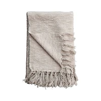 Hello Honey® 60" Striped Woven Cotton & Linen Throw with Fringe