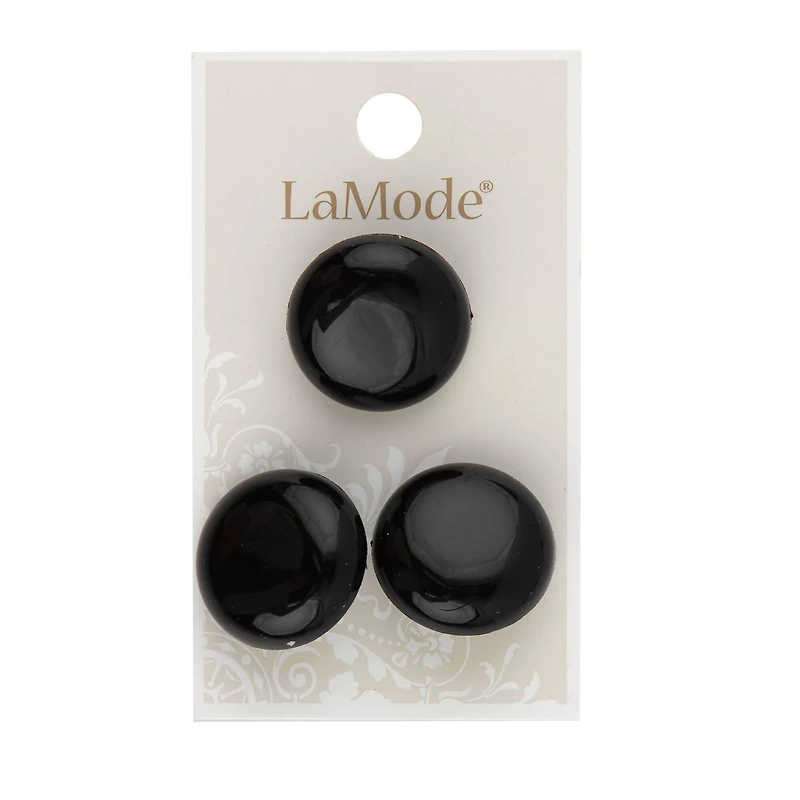 LaMode® 7/8" Black Shank Buttons, 3ct.