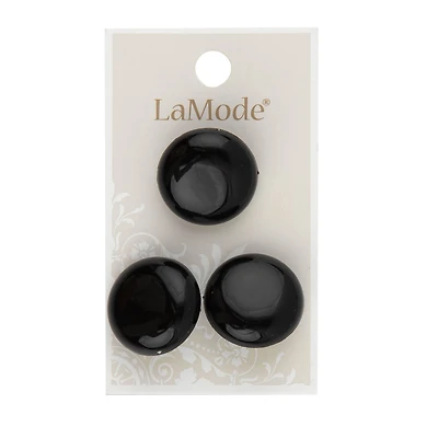 LaMode® 7/8" Black Shank Buttons, 3ct.