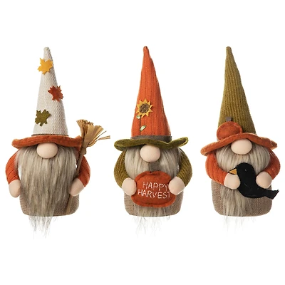 Glitzhome® 13" Fall Fabric Gnome Set