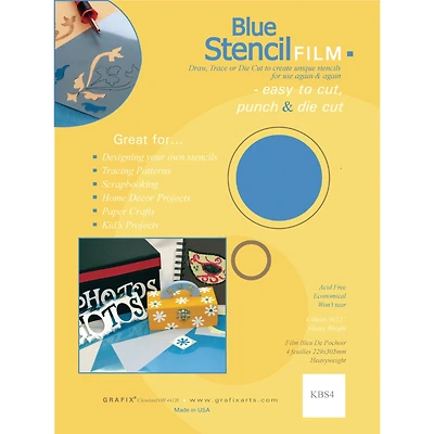 Grafix® 9" x 12" Blue Stencil Film
