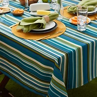 Beachy Stripe Print Outdoor Tablecloth