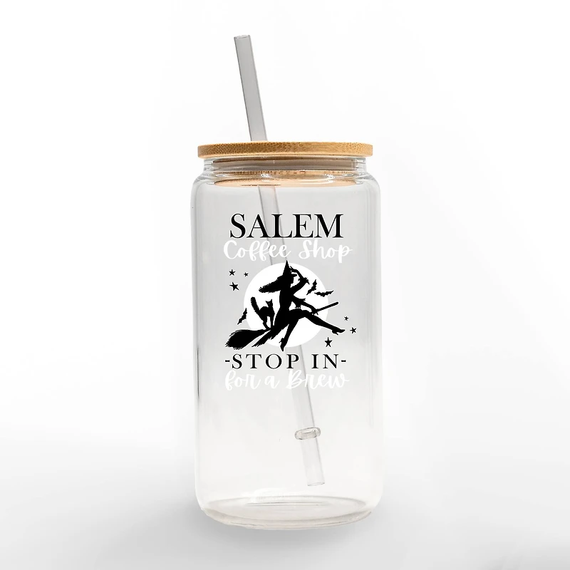 Salem Coffee Shop 16oz. Glass Can Cup