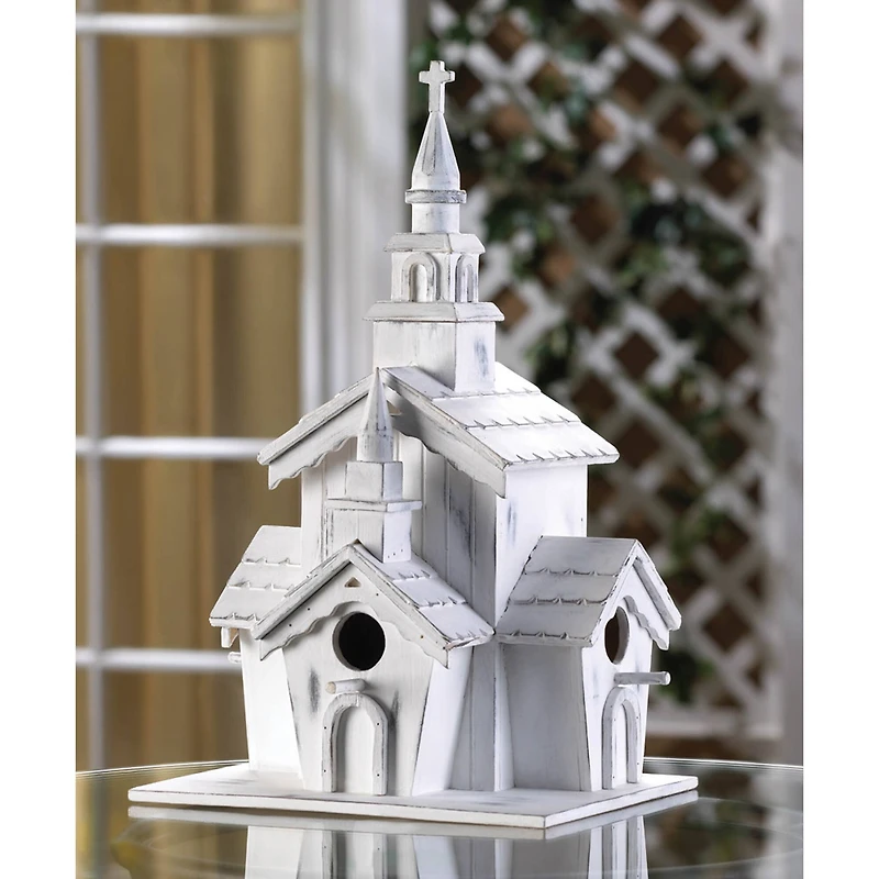 12.75" Little White Chapel Birdhouse