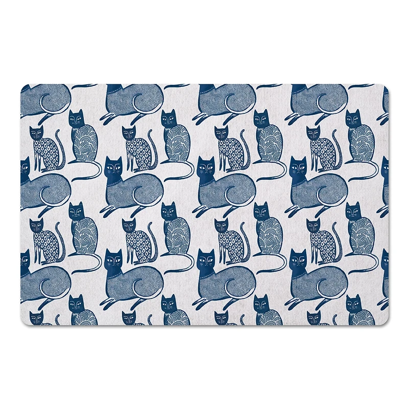 Blue Cat Pattern 27" x 18" Floor Mat