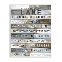 Stupell Industries Advice From the Lake List Rustic Plank Pattern Wall Plaque