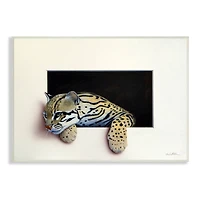 Stupell Industries Wildlife Ocelot Resting Paws Cutout Illusion Wall Plaque Art