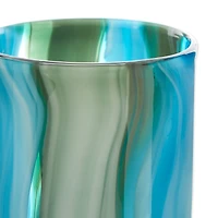 10.25" Blue Cylinder Glass Vase