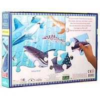 eeBoo Love of Sharks 100 Piece Puzzle with Poster