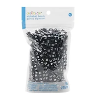 1/2lb. Black Square Alphabet Beads by Creatology™, 6.5mm