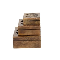 Brown Mango Wood Natural Box Set
