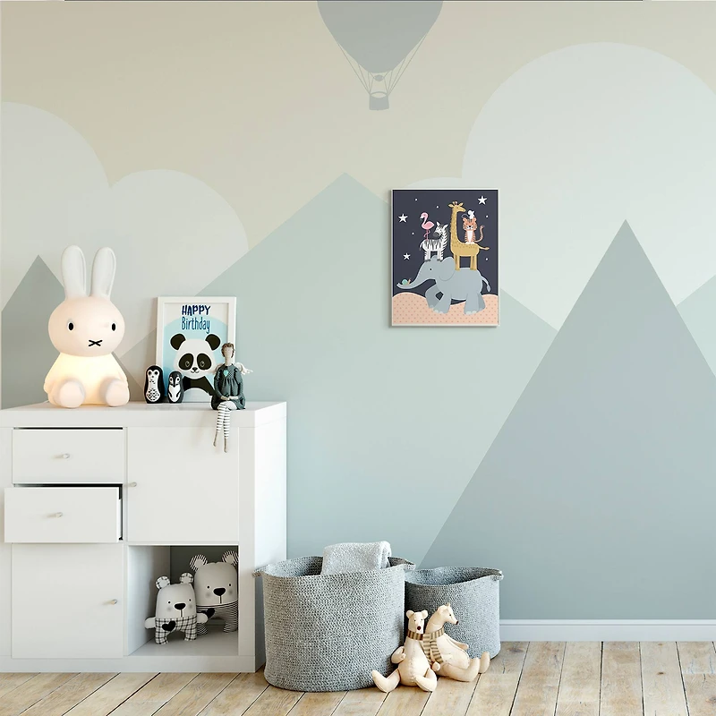 Stupell Industries Starry Night Sky Safari Animals Wall Plaque