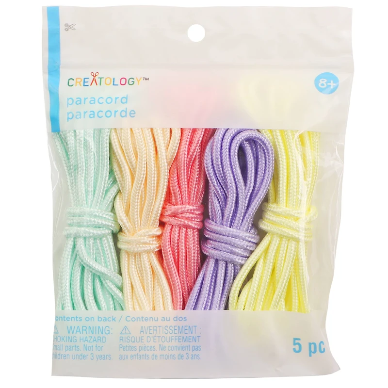 8ft. Pastel Paracords by Creatology™, 5ct.