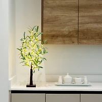 2ft. Pre-Lit Artificial Olive Tree with Warm White LED Lights