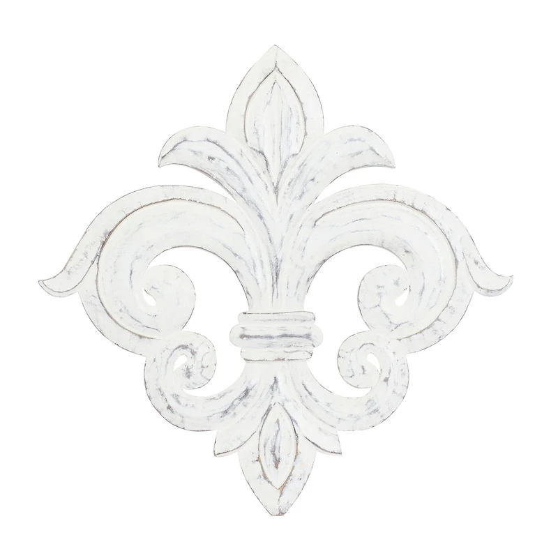 24" White French Themed Wood Wall Décor