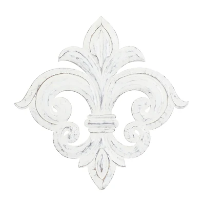 24" White French Themed Wood Wall Décor